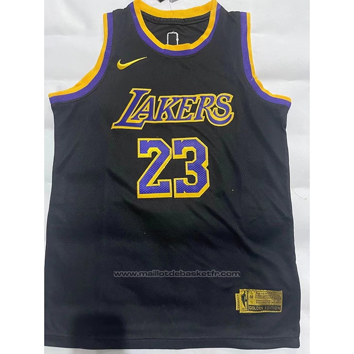 Maillot Enfant Los Angeles Lakers LeBron James #23 Earned 2021-22 Noir